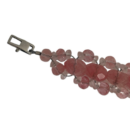 Pink Crystal Thick Beaded Bracelet