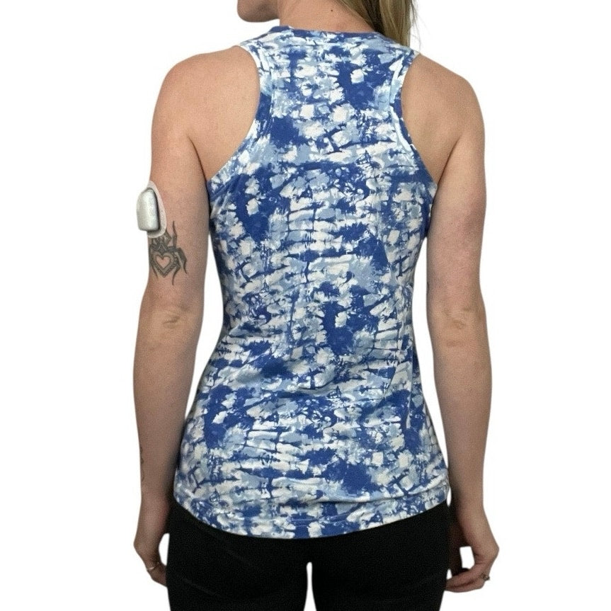 Reebok Blue & White Tie Dye Tank Top