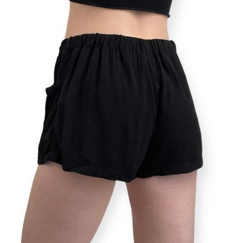 Cotton: On Black Boho Stretchy Casual Mini Shorts