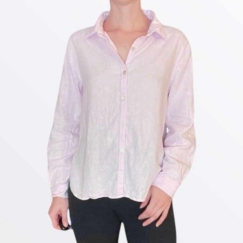 Orvis Light Pink Button Down Long Sleeve Collared Top