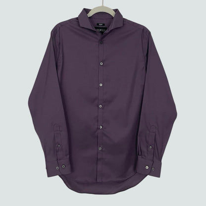 Kenneth Cole Mens Purple Long Sleeve Slim Fit Button Down Dress Shirt