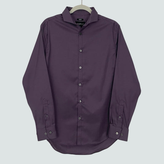Kenneth Cole Mens Purple Long Sleeve Slim Fit Button Down Dress Shirt