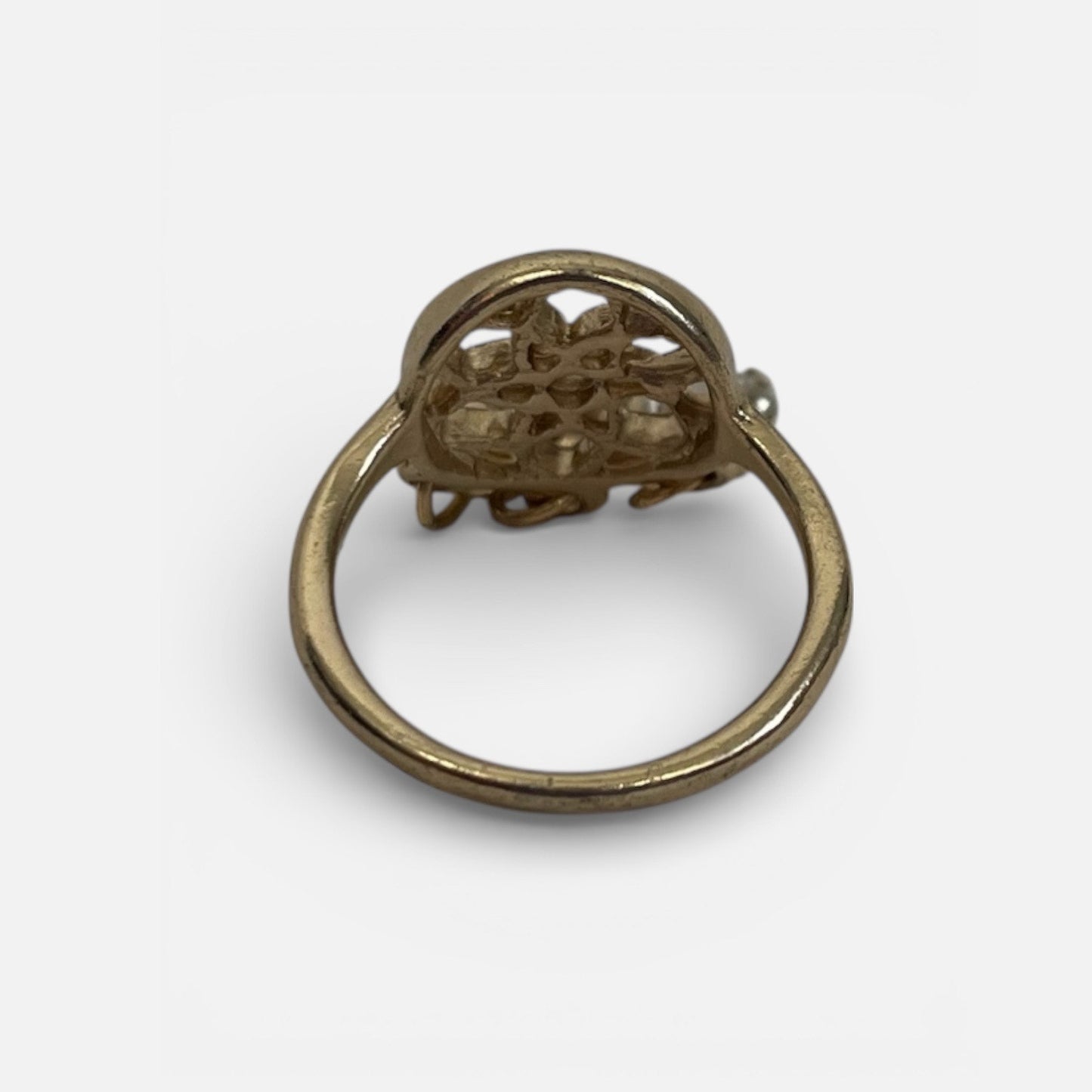 Gold Mandala Rhinestone Dangle Ring