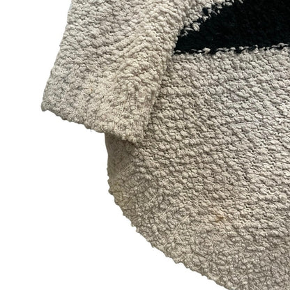 Doe & Rae Cream & Black Star Popcorn Knit Crewneck Sweater