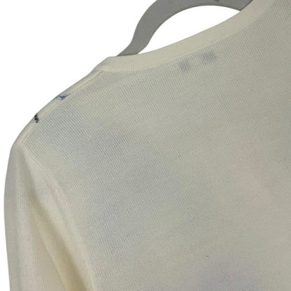 Croft & Barrow Cream and Blue Argyle Button Down Sweater