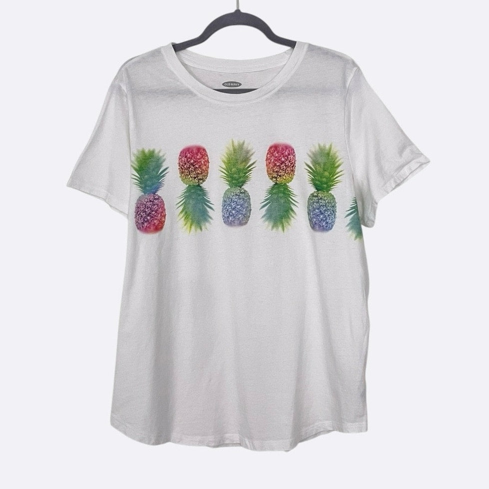 Old Navy Everywear White Pineapple Graphic Tee