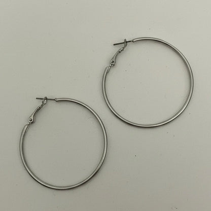 Large Silver Hoop Earrings