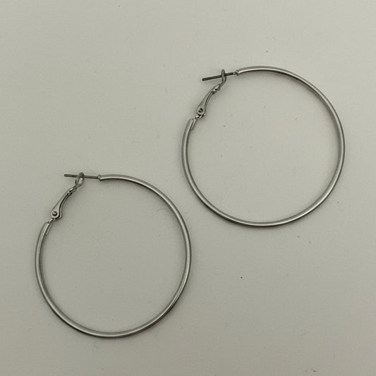 Large Silver Hoop Earrings