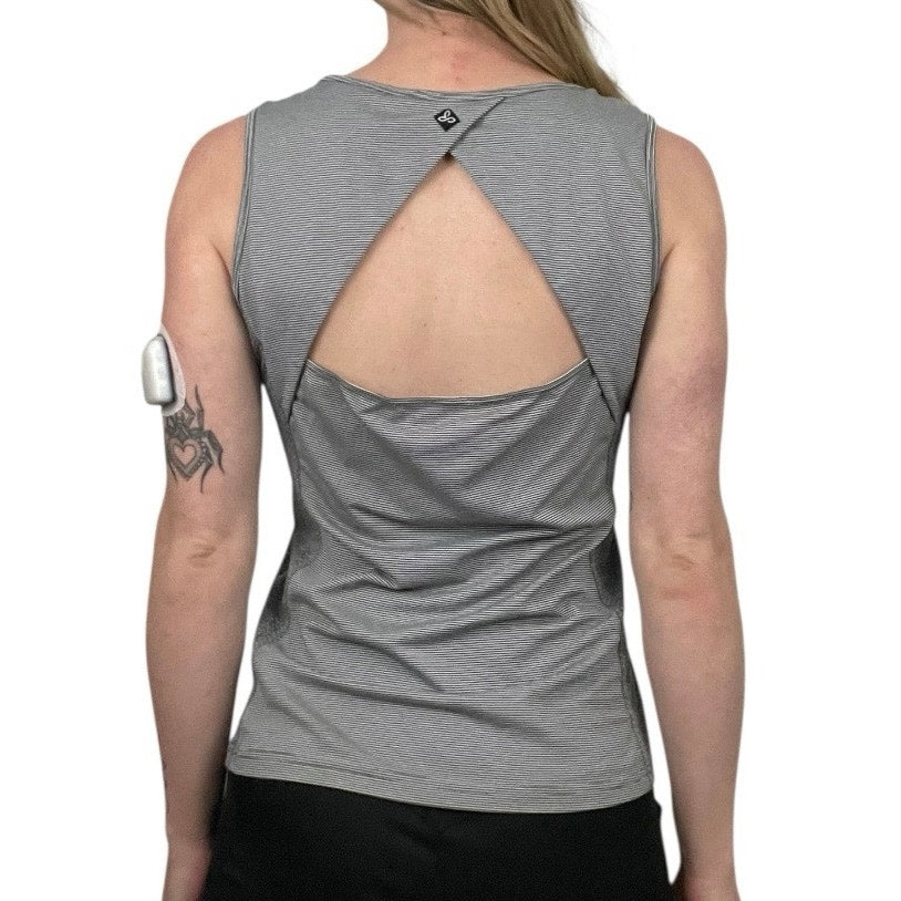 PrAna Athletic Grey Cutout Open Back Active Tank Top