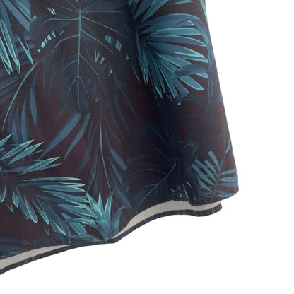 Hisdern Mens Navy Blue Tropical Button Down Shirt