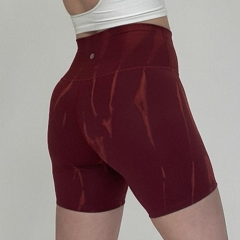 Lululemon Athletica Burgundy Tie Dye Bike Shorts