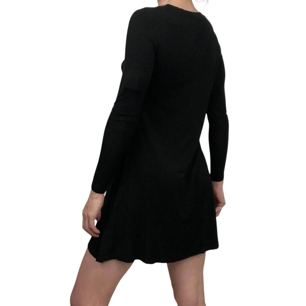 Black Long Sleeve Mini Dress