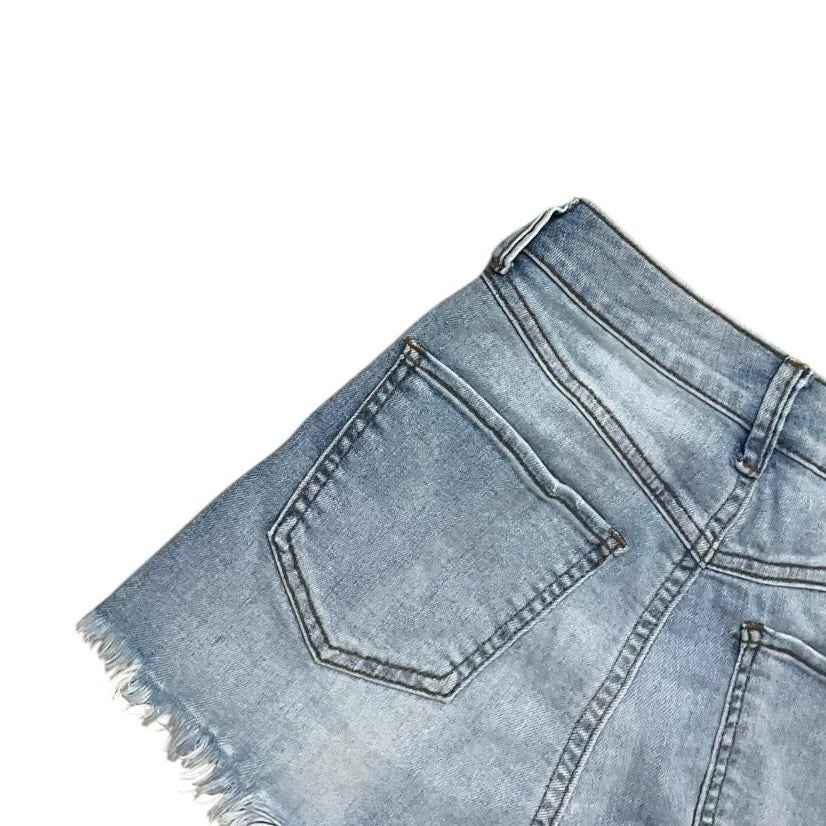 Sky and Sparrow Denim High Rise Distressed Mini Jean Shorts