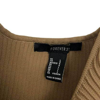 Forever 21 Beige Ribbed Tank Top