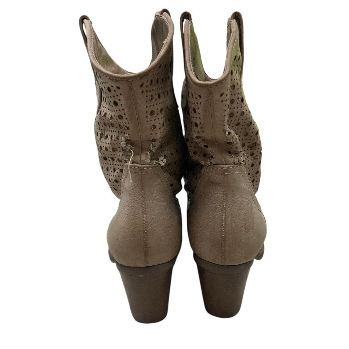 FrancescoMilano Tan Genuine Leather Western Heeled Boots