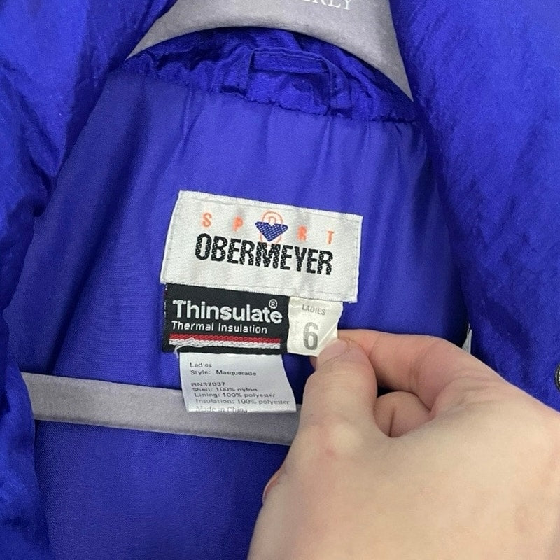 Obermeyer Vintage 90s Blue One-Piece Ski Thinsulate + RECCO Masquerade Snowsuit