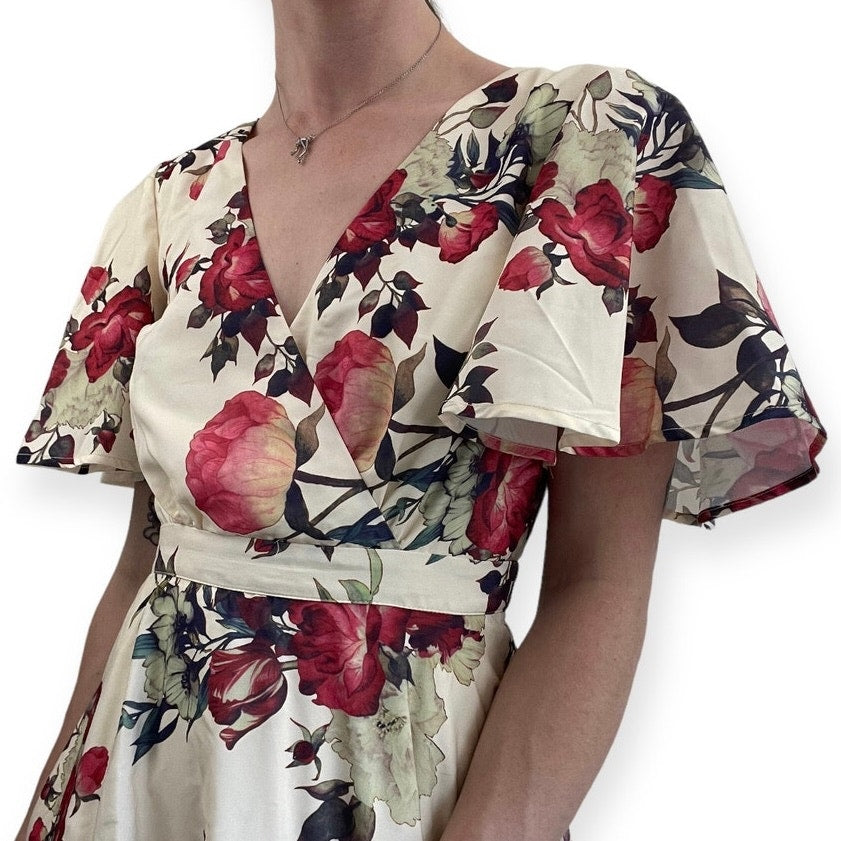 ModCloth Floral Ruffle Short Sleeve Dress