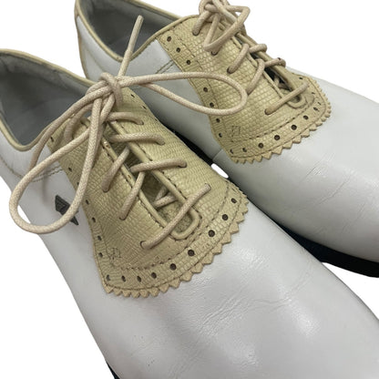 Cutter & Buck Leather White and Cream Lace Up Golf Shoes