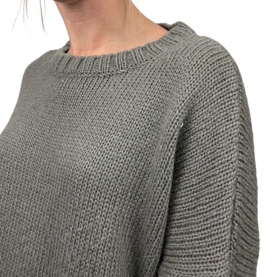 Wooden Ships Grey Crewneck Wool Knit Sweater