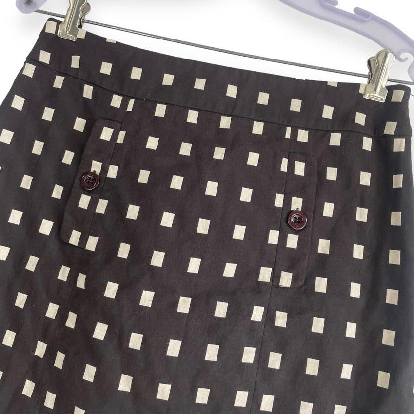 Ann Taylor Petites Brown Retro Vintage Pencil Mini Skirt