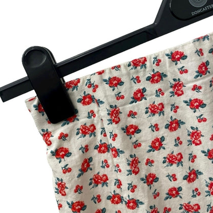 Zara Red & White Floral Ruffled Mini Skirt