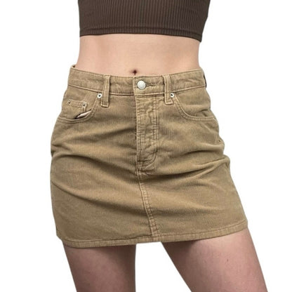 Universal Thread Beige Corduroy Mini Skirt