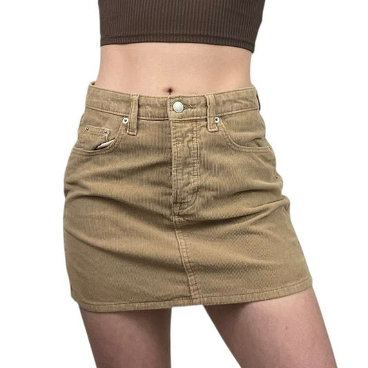 Universal Thread Beige Corduroy Mini Skirt