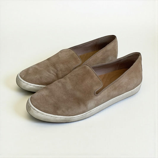 Birdies Beige Genuine Suede Leather Slip-On Espadrilles
