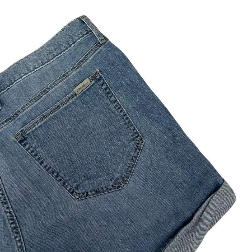 Eddie Bauer Embroidered Cuffed Denim Boyfriend Mini Shorts