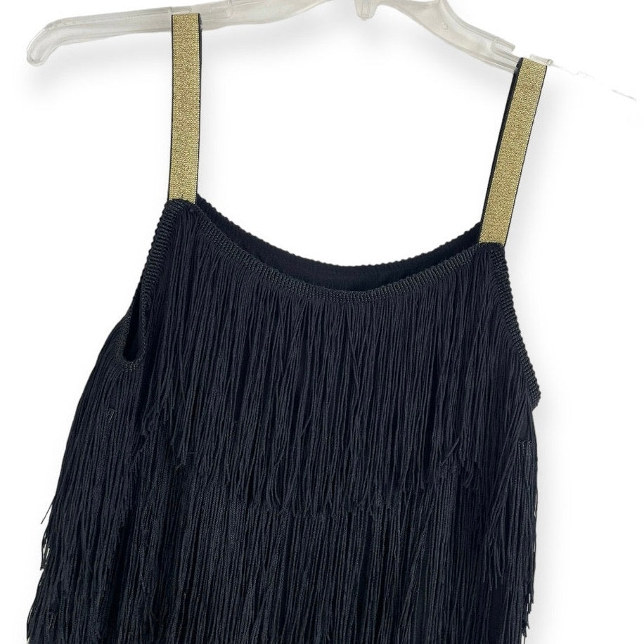 L’Vow Women Vintage Black Fringe Bodycon Flapper Mini Dress