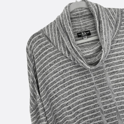 Boxercraft Grey Striped Cowl Neck Sweatshirt