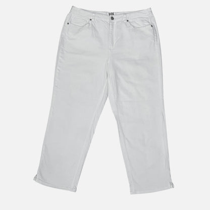 Talbots White Stretch Ankle Cropped Pants