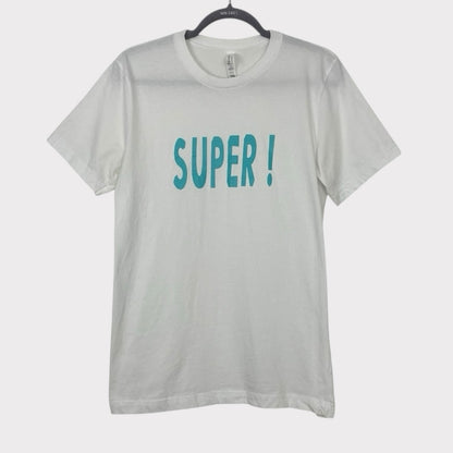 Bella + Canvas White & Blue Super! Short Sleeve Graphic Tee
