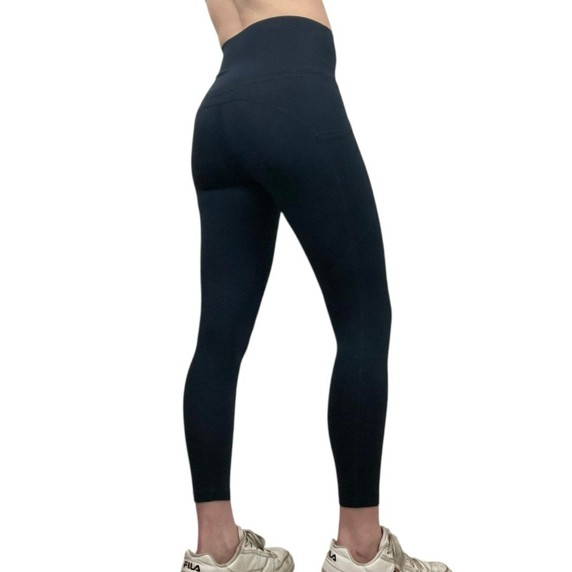 Navy Blue High Rise Active Leggings with Pockets