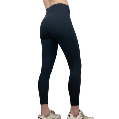 Navy Blue High Rise Active Leggings with Pockets