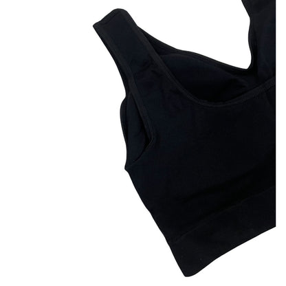 Black Seamless Padded Support Bra