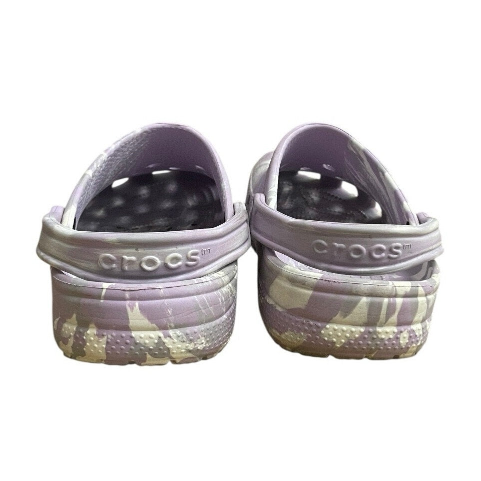 Purple & White Tie Dye Crocs Classic Clog