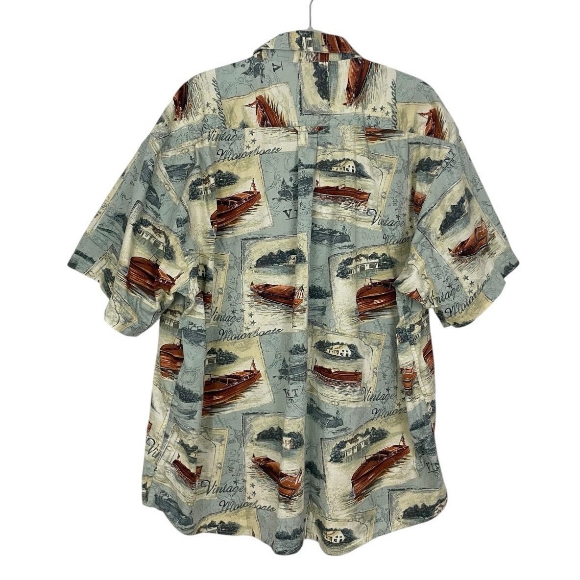 North River Mens Vintage Motorboats Button Down Shirt
