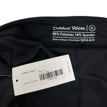 NWT Outdoor Voices Black Court 4.5" Mini Skort