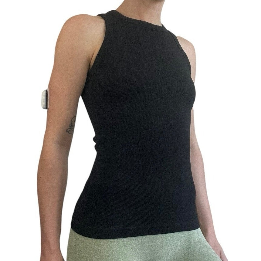 90 Degree by Reflex Black Active Ribbed Tank Top