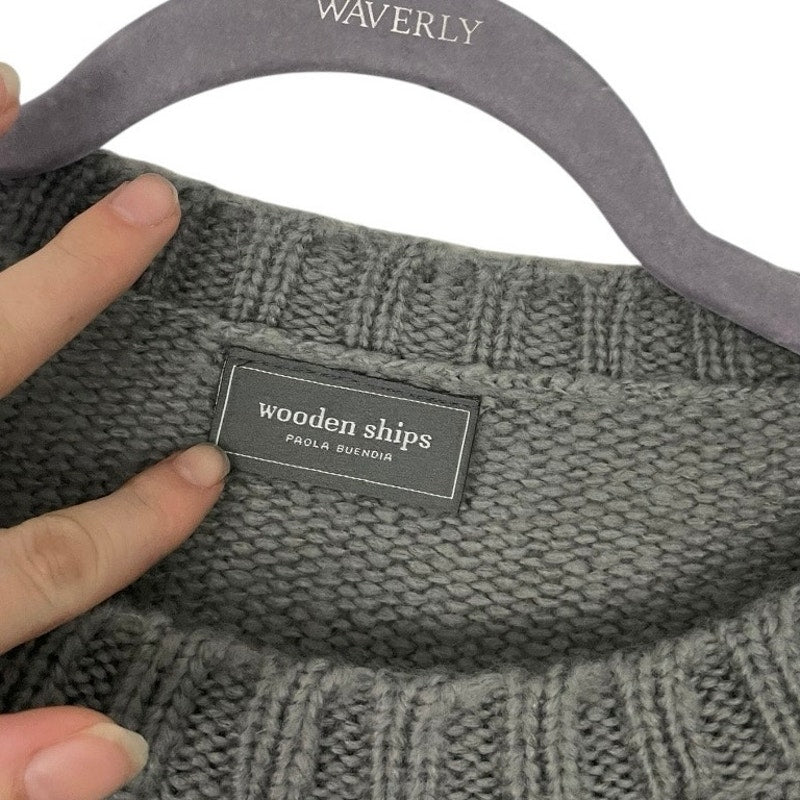 Wooden Ships Grey Crewneck Wool Knit Sweater