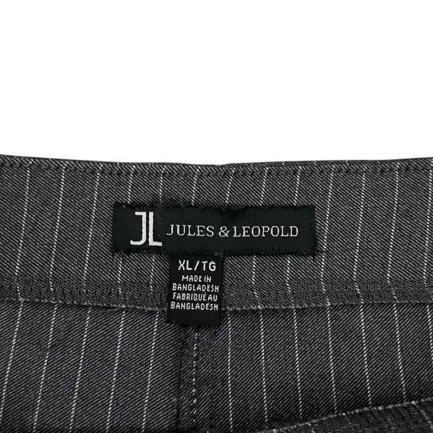 Jules & Leopold Grey Pin Striped Wide Leg Dress Pants