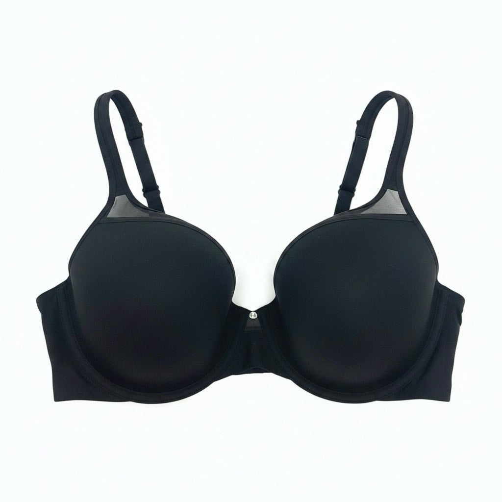 Bali Black Sheer Mesh Rhinestone Underwire Bra