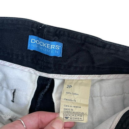 Dockers Women Black Elite Favorite Fit Midi Denim Jean Shorts