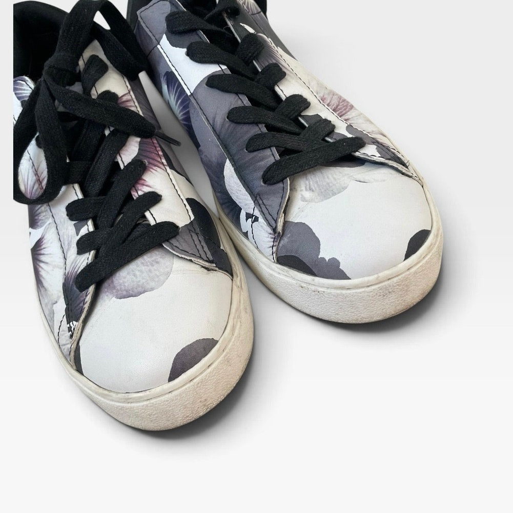 Nine West Palyla Purple Floral Print Faux Leather Sneakers