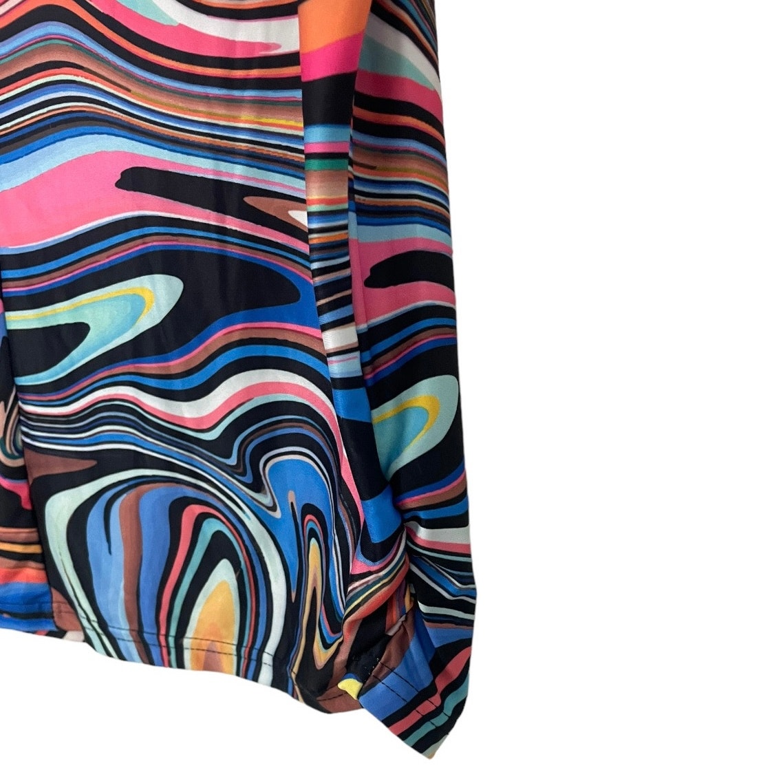 Colorful Funky Swirly Short Sleeve Blouse