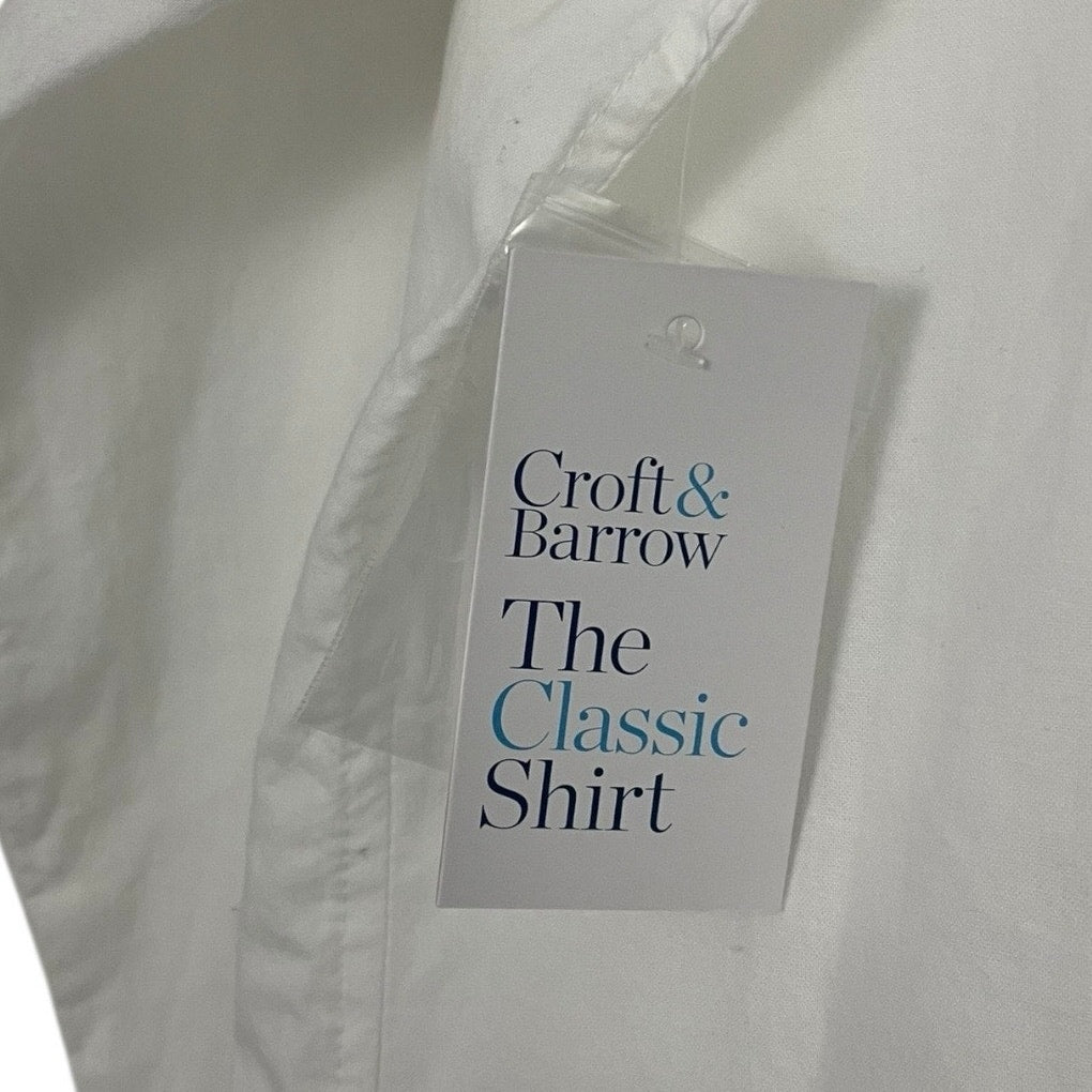 NWT Croft & Barrow The Classic Shirt Bright White Long Sleeve Button Down