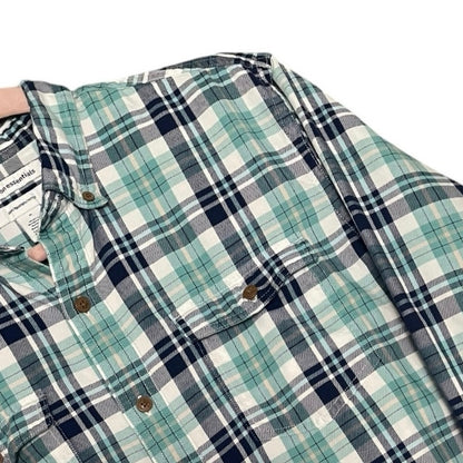 Amazon Essentials Mens Blue Plaid Slim Fit Long Sleeve Button Down Shirt