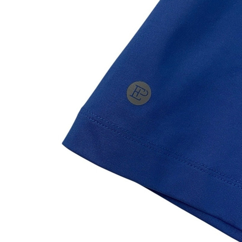 EP New York Blue & Black Short Sleeve Cutout Back Fitted Active Polo