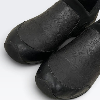 Jambu Black All Terra Design Floral Embossed Comfort Shoes